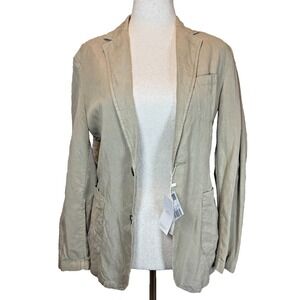 Mango MNG Tencel Linen Cotton Blazer Mens 36R Women's L Lightweight Neutral